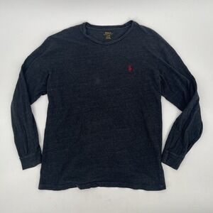 Polo Ralph Lauren Mens T-shirt Large Dark Gray Long Sleeve Classic Fit Crew Neck